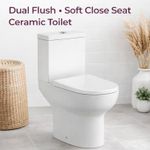 Close Coupled Toilet WC Pan Cistern Soft Close Seat Water Saving Anti-Bacterial