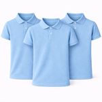 Kids School Uniform Polo Shirts Pack of 3 Boys Girls Soft Polycotton T-Shirts