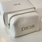 Christian Dior White Denim Make Up Pouch