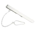 Sterling Silver Classic Tie Slide with Retainer Chain