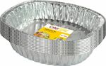 Large Oval Disposable Aluminium Foil Trays 46cm x 36cm x 8cm For Roasting Baking