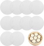 10 Pcs Silicone Steamer Mat 20cm Reusable Bamboo Liner Mesh Non Stick BPA Free