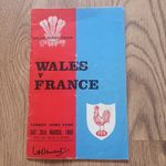 Wales v France March 1966 Signed Rugby Programme