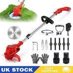 12V Electric Cordless Grass Trimmer Strimmer Garden Edger Cutter with 2 Battery