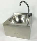 COMPACT Stainless Steel Knee Operated HAND WASH BASIN Sink TAP, Waste hands free