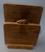 MOUSEMAN APPRENTICE Vintage PETER ‘RABBITMAN’ HEAP Oak Letter Rack Rabbit