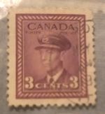 Canada Stamps 1942 -1943 King George VI - 3C Stamp - Used