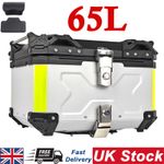 65L Motorcycle Top Box Al Alloy Tail Case Universal Motorbike Trunk X Embossed
