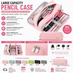 Pencil Case for Girls Boys Large Pencil Cases Big Capacity with 3 Compartments