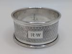 Antique English Sterling Silver Napkin Ring "RW" initials engraving, d. 1920 10g