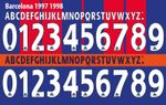 Name&Number Set For Barcelona La League 1997/1998 Home/Away Retro Football Print