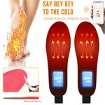 Cuttable Electric Heated Insoles Shoes Pads Rechargeable Bluetooth APP Control