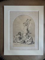 Vintage Crucifixion of Christ Print After Prudhon Religious Art Biblical