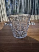 Vintage American Cut Glass Crystal Ice Bucket with Pinwheel Pattern