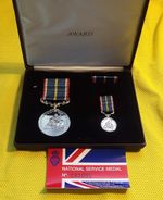 NATIONAL SERVICE MEDAL  TPR  C MOUSLEY ROYAL ARMOURED CORP  IN  ORIGINAL CASE