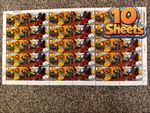 Ten Sheets Of 30 1st Class Transformers Postal Stamps Job Lot (Total 300)