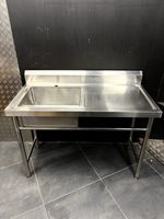 Commercial Sink Stainless Steel/ Single Bowl With Right Hand Drainer 120x85x60