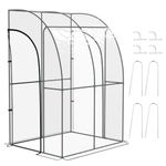 Wall Tunnel Greenhouse Walk In Lean To Heavy Duty Garden Grow House Door