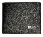 Wallet | Hugo Boss Moneme Men's Pebble Leather Wallet with Coin Pocket Black