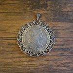 Vintage 1780 Maria Theresa Thaler Silver Coin in Silver Mount Pendant