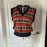 Vintage patterned knitted waistcoat – made in England – size 10-12