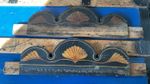 Pair Antique PAINTED Folk Art ROCOCO  Regency Wood Pediments Black & GOLD