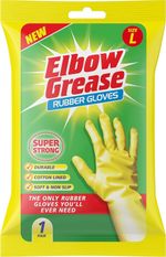 Rubber Gloves | Cotton Lined, Super Strong, Non-Slip Cleaning Gloves (Large)