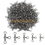 30/60pcs 3 Way Barrel Swivels Sea Fishing Rig 10 Sizes Links Tackle Carp Pike