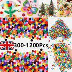 300-1200Pcs DIY Mixed Color Mini Soft Fluffy Pom Poms Pompoms Ball 10mm for Kids