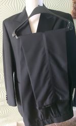 Vintage Double Breasted Wedding, Christmas TUXEDO Black Suit 42"- 36" 31.5" Leg