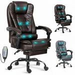 Massage Office Chair Gaming Computer Desk Swivel Recliner Chair Leather Footrest