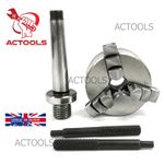 Mini Lathe Chuck  50mm 3 Jaw 2" Inch Mount M14x1 Baby MT1 Shank 1MT Drawbar M6x1