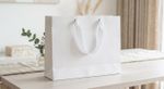 5x White Paper Gift Bag with White Ribbon Handle Luxury gift Bag - Extra large