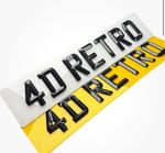 4D UK RETRO NUMBER PLATES - BEVELLED DIAMOND PLATES (PAIR) ROAD LEGAL - PAIR