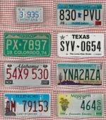 JOB LOT SET OF 8 ROUGH CONDITION AMERICAN LICENSE LICENCE NUMBER PLATES #7+1