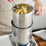 Stainless Steel Deep Frying Pot with Basket for French Fries Chicken UK