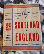 Scotland v England Souvenir Programme, Hampden Park Glasgow 9 Apr 1960 1959-60