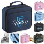 Personalised Named Lunch Bag Boys Girls School Dinner Insulated Kids Snack Box