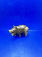 Wooden Hippopotamus Figurine Decorative Statue Safari Animal VGC