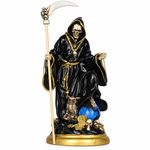 Santa Muerte Suprema Holy Grim Reaper Black Resin Statue 12" Made In Mexico