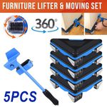5Pcs Set Heavy Duty Furniture Shifter Lifter Wheels Moving Slider Mover Removal