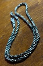 Vintage Unique Link Bead Wrap Sterling Silver Italy “ Unknown Hallmark “ 