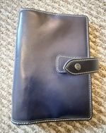 Filofax Malden Personal Organiser Blue Antiqued Leather Zip Personal Card Slots