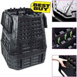 Garden Composter Plastic Outdoor Waste Compost Bin Box Multi Capacities KOVOL