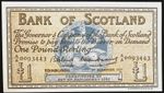 Bank of Scotland  £1 POUND BANKNOTES- 1st DECEMBER 1959 *A/A 0093443 *NOTES X 1
