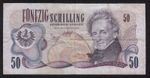 RARE AUSTRIA BANKNOTE - 50 SCHILLING - P143 - 1970 - VF 🇦🇹