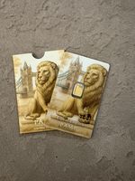 PAMP Lion of England 0.5g Gold Bar 999.9 Fine Fineness Cert No. 2302