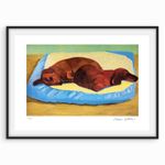 David Hockney Signed - Dog 43 - Stanley & Boodge/dachshund Print - Certificate. 
