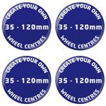 1 Set of 4 Create Your Own Resin Domed 3D Wheel Centres Up To 120mm