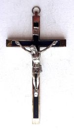 LARGE METAL/BLACK CRUCIFIX    5.5"    Made in Italy